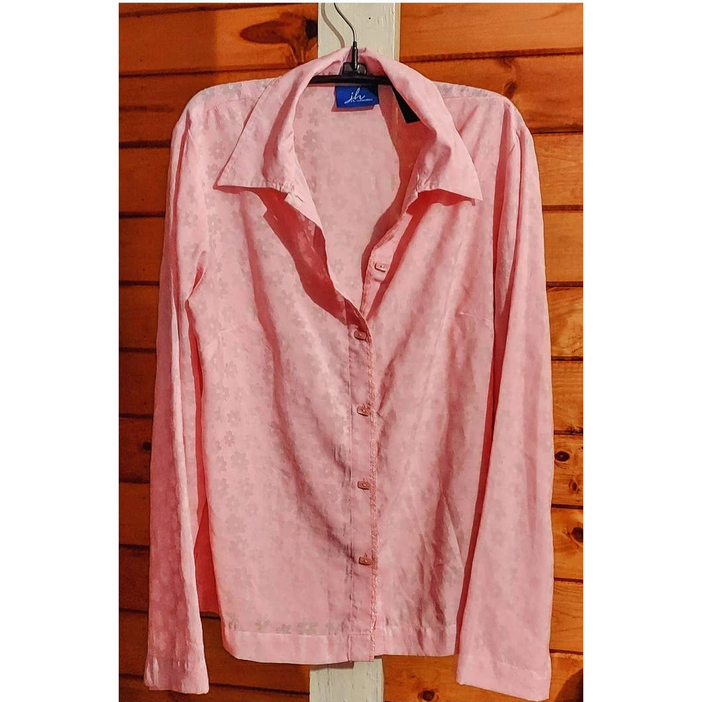 J.H. collectibles size medium pink button up knit